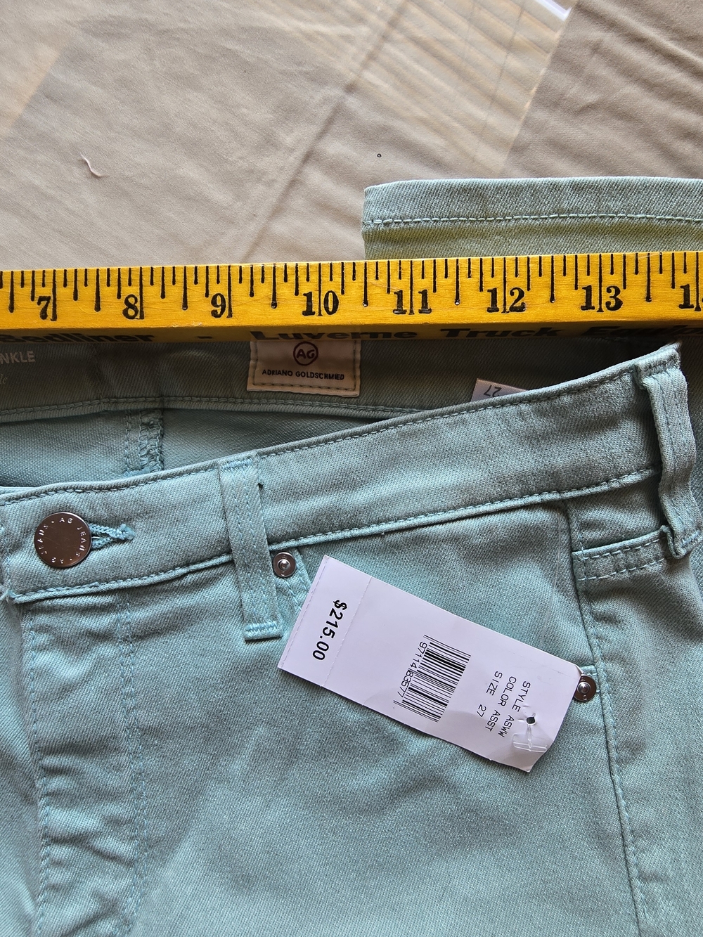 Ag Adriano Goldschmied slim skinny jeans in mint - Picture 7 of 9